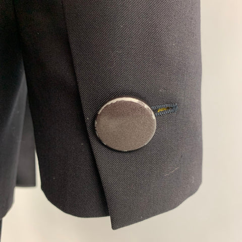 DIRK BIKKEMBERGS  Size 40 Black Solid Wool  Elastane Notch Lapel Suit