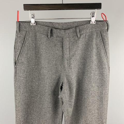 PRADA Size 34 Gray Solid Wool Blend Zip Casual Pants