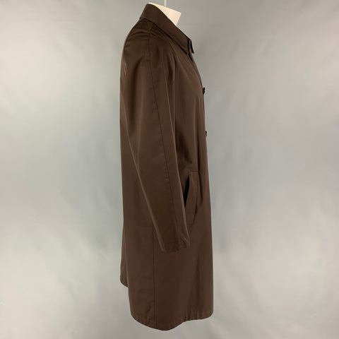 KITON Size 42 Brown Navy Reversible Cotton Blend Raglan Coat