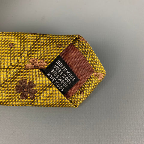 RICCI Gold Purple Floral Silk Tie