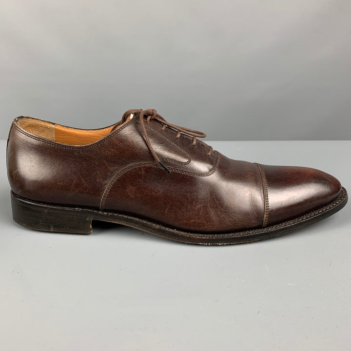 BARRETT Zapatos con cordones y punta en copa de cuero marrón Talla 10