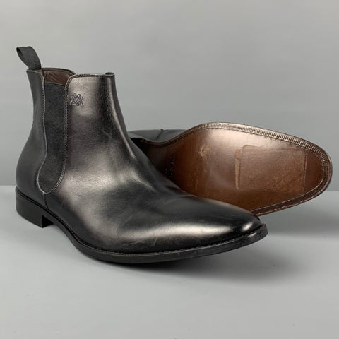 MEZLAN Size 8 Black Leather Chelsea Boots