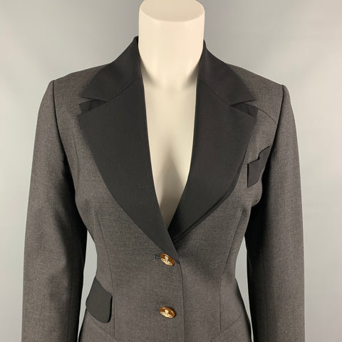 VIVIENNE WESTWOOD RED LABEL Size 2 Charcoal & Black Color Block Jacket