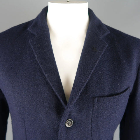 45rpm L-XL / JP 5 Navy Wool Twill Patch Pocket Soft Shoulder Jacket 45rpm