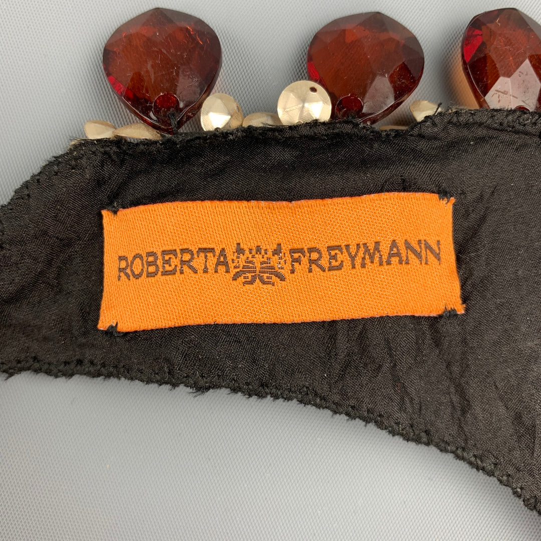 ROBERTA FREYMANN Black & Beige Embellished Necklace