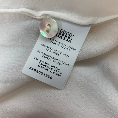 Vintage JEAN PAUL GAULTIER Size 8 Off White & Black Silk Two Tone Asymmetrical Blouse