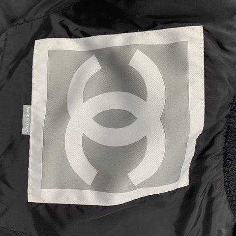 CHANEL FW 05 Size 18 Black Polyamide Blend Quilted Zip Fly Jacket