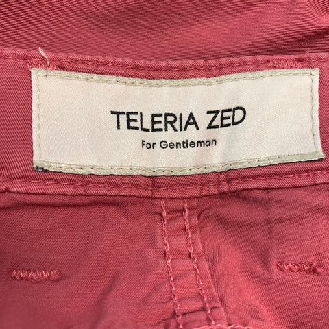 TELERIA ZED Size 33 Pink Cotton Elastane Jean Cut Casual Pants