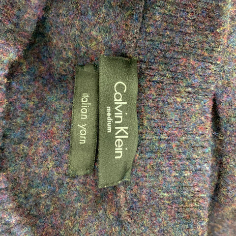CALVIN KLEIN Size M Purple Heather Wool Polyamide Crew-Neck Sweater