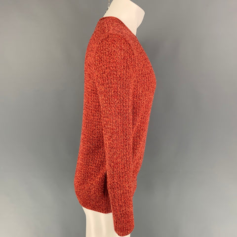 ISSEY MIYAKE Size M Red Orange Knit Crew-Neck Pullover