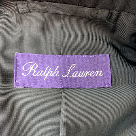 RALPH LAUREN Size 42 Black Wool Satin Peak Lapel Tuxedo Sport Coat