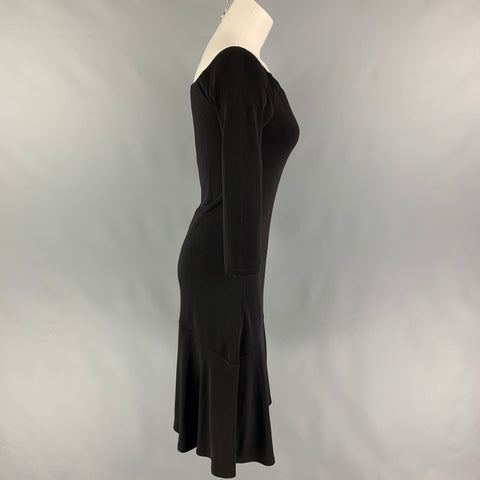 RALPH LAUREN Black Label Taille M Robe 3/4 en viscose noire