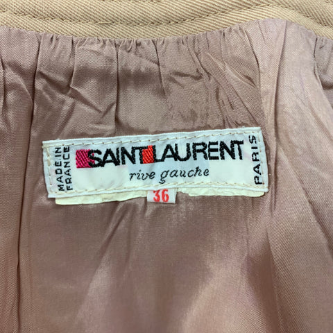 Vintage YVES SAINT LAURENT Rive Gauche Size 4 Beige Wrap Skirt