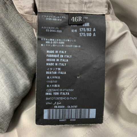 PRADA Taille 36 Costume à revers cranté en laine et soie gris clair