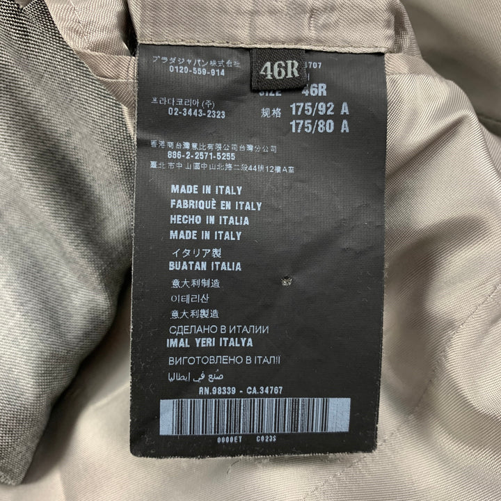 PRADA Taille 36 Costume à revers cranté en laine et soie gris clair