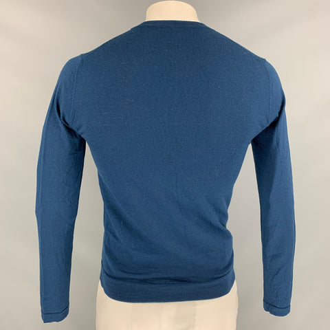FILIPPA K Size XL Navy Solid Merino Wool Crew-Neck Pullover