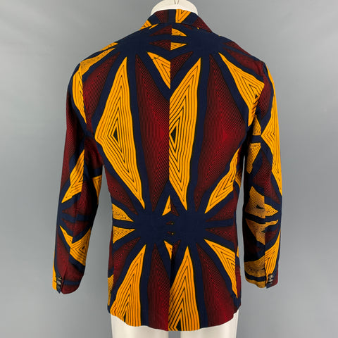 MONITALY Size 40 Multi-Color Print Cotton Sport Coat