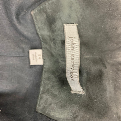 JOHN VARVATOS Size 44 Black Suede Motorcycle Jacket