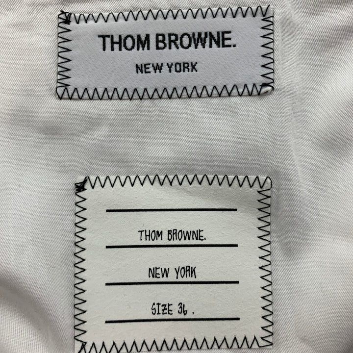 THOM BROWNE Size 0 Khaki Cotton Stripe Pleated Casual Pants