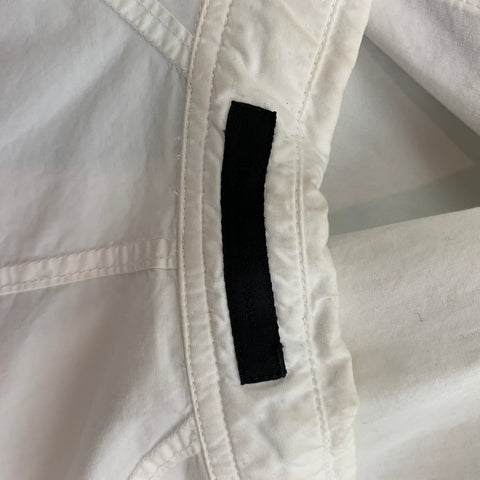 THE VIRIDI-ANNE Size L White Cotton Hidden Buttons Long Sleeve Shirt