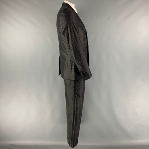 DOLCE & GABBANA Martini Size 40 Black White Polka Dot Silk Polyester 36 Tuxedo