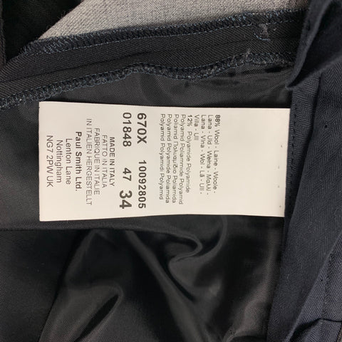 PAUL SMITH Regular Size 40 Black Multi-Color Print Wool Blend Shawl Collar 3 Piece Suit