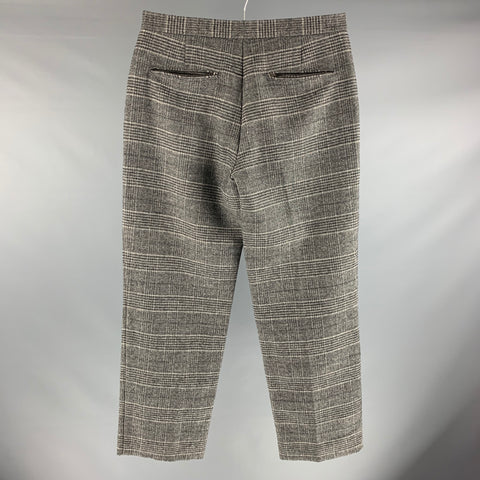 MAISON MARTIN MARGIELA Size 34 Grey Black Glenplaid Wool Blend Casual Pants
