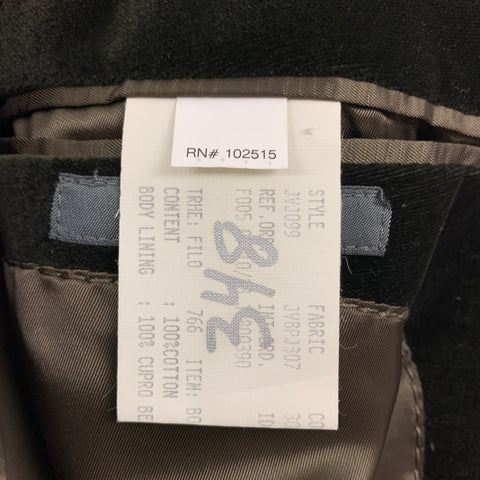 JOHN VARVATOS Size 44 Olive Cotton Velvet Notch Lapel Sport Coat