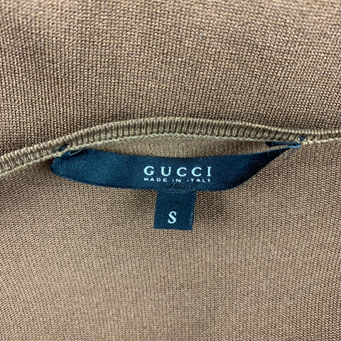 GUCCI Taille S Pull à manches longues en mélange de soie cuivrée