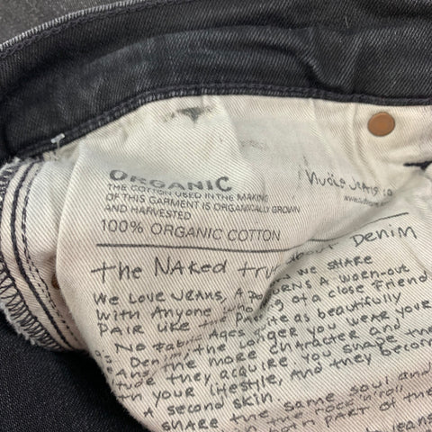 NUDIE JEANS Size 32 Black Cotton Skinny Jeans
