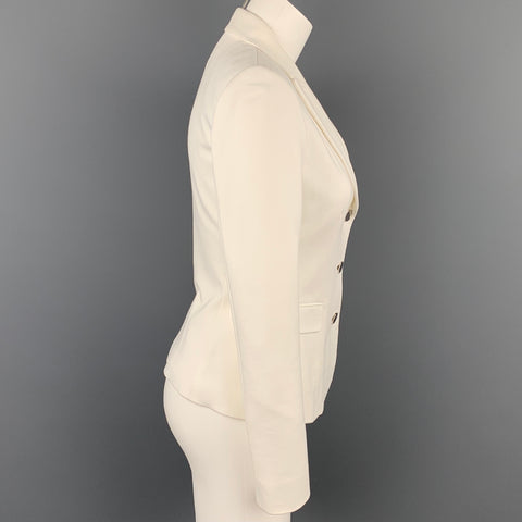 ELIE TAHARI Taille S Veste en mélange de viscose blanche Blazer