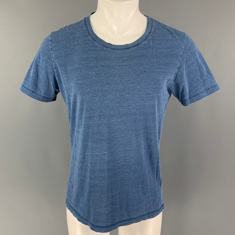 MAISON MARGIELA Size M Blue Cotton Crew-Neck T-shirt