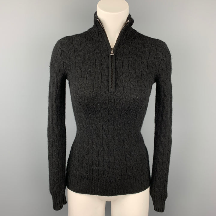 RALPH LAUREN Black Label Size XS Black Knitted Cashmere Sweater