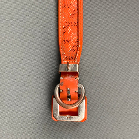 GOYARD Dog Collar Orange Monogram Coated Canvas Leather Goods