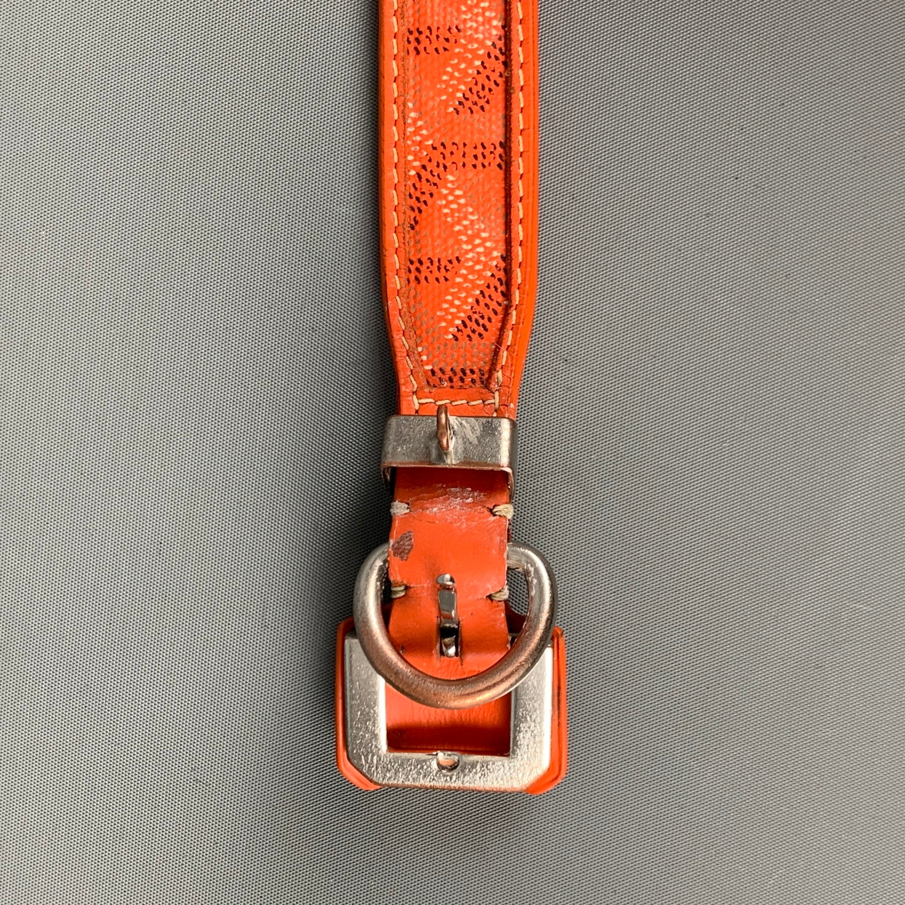 Goyard Leather Dog Collar Orange