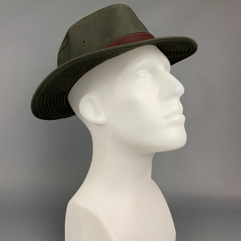 GOORIN BROTHERS Size L Olive & Brown Canvas Leather Hat
