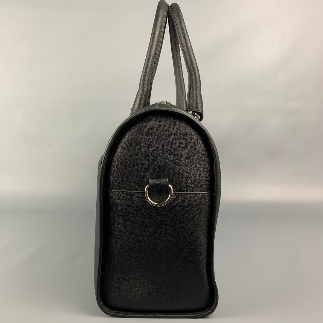 ROYCE Black Textured Leather Handmade Weekender Bag