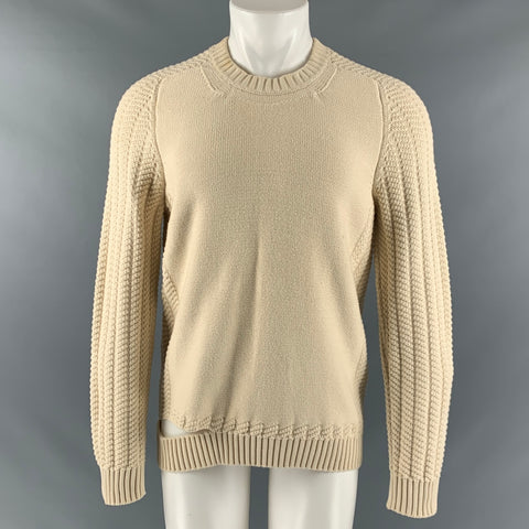 MAISON MARGIELA Taille M Pull à col rond en coton texturé crème