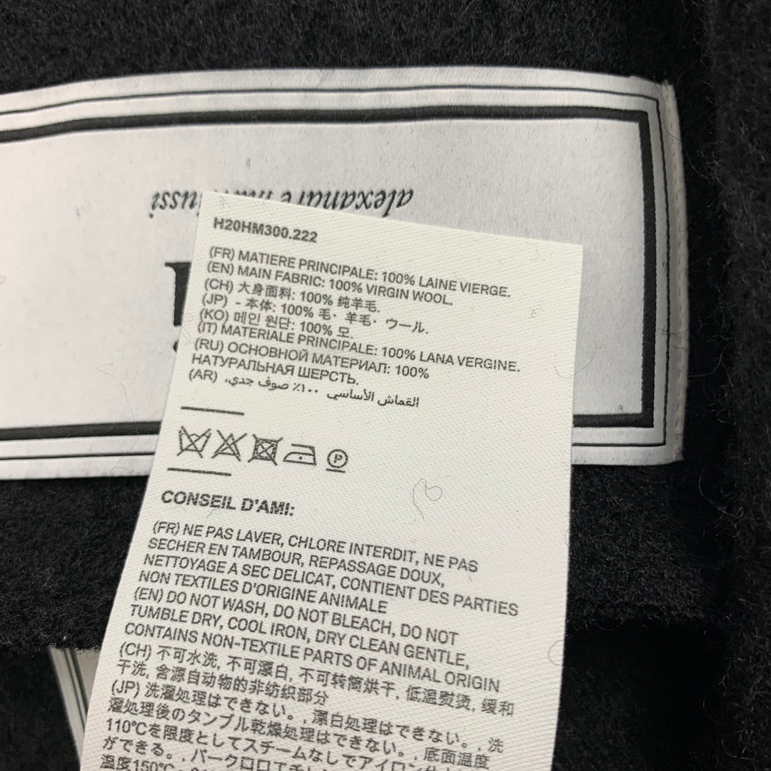 AMI by ALEXANDRE MATTIUSSI Size M Black Textured Wool Buttoned Coat