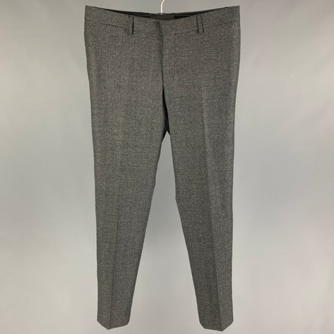 THE KOOPLES Talla 34 Pantalón de vestir gris negro con cremallera y bragueta de lana