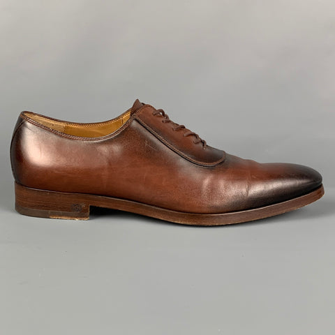 GUCCI Size 8.5 Brown Ombre Leather Lace Up Shoes