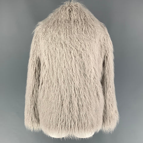 STELLA McCARTNEY Taille M Veste Modacrylique Fausse Fourrure Grise