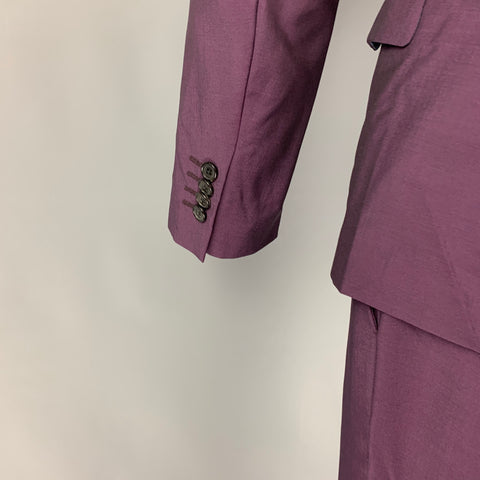 PAUL SMITH Size 38 Regular Purple Wool Notch Lapel Suit