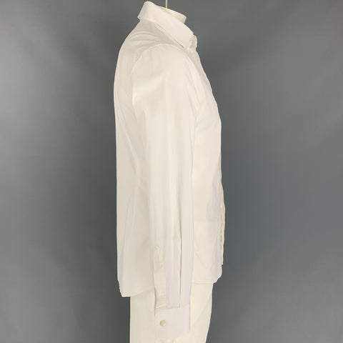 DSQUARED2 Size XXL White Cotton Tuxedo Long Sleeve Shirt