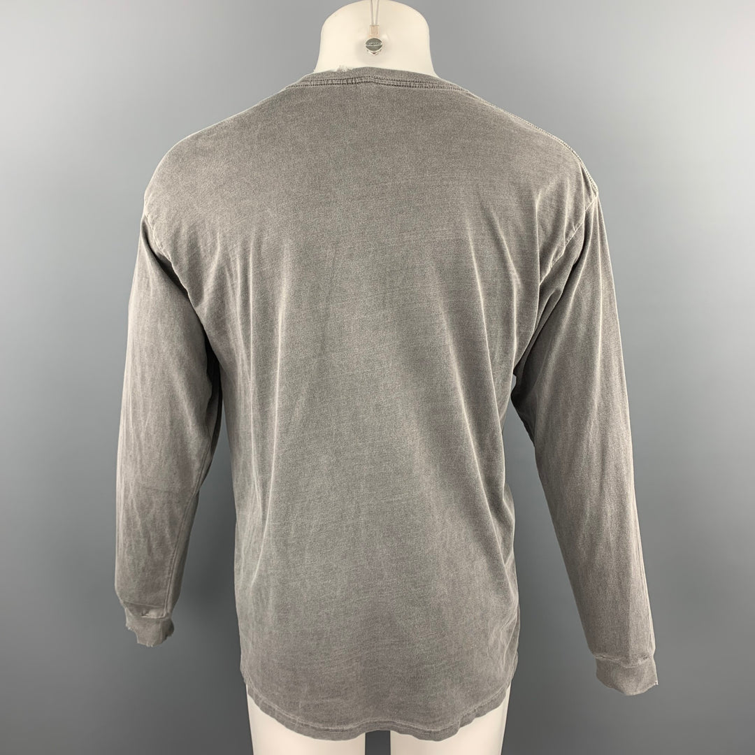 R13 Size XS Grey Rock Concert Megadeth Print Cotton Crew-Neck Long Sleeve T-shirt
