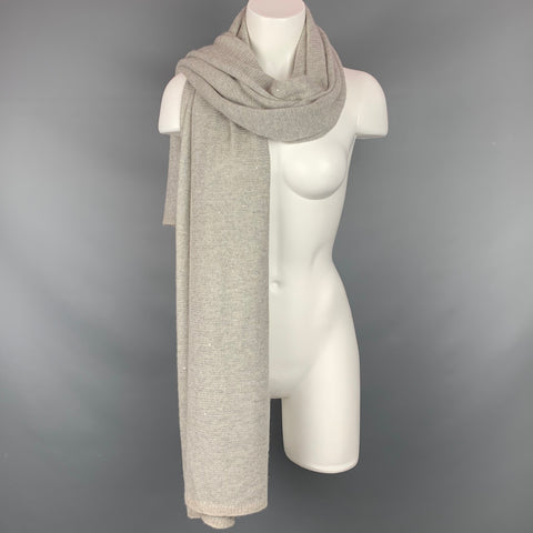 BLACK GOAT Light Gray Sequined Cashmere Scarf