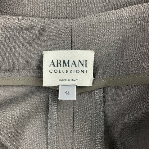 ARMANI COLLEZIONI Taille 14 Pantalon habillé à jambe large en laine grise