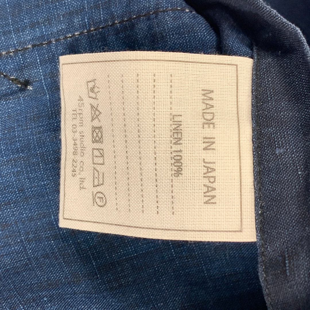 45rpm Size XL Navy Linen Notch Lapel Sport Coat