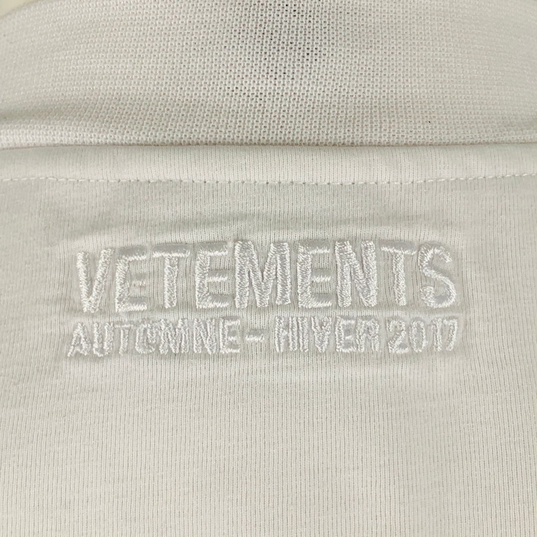 VETEMENTS Size S White Black Polyester Shoulder Pads T-shirt