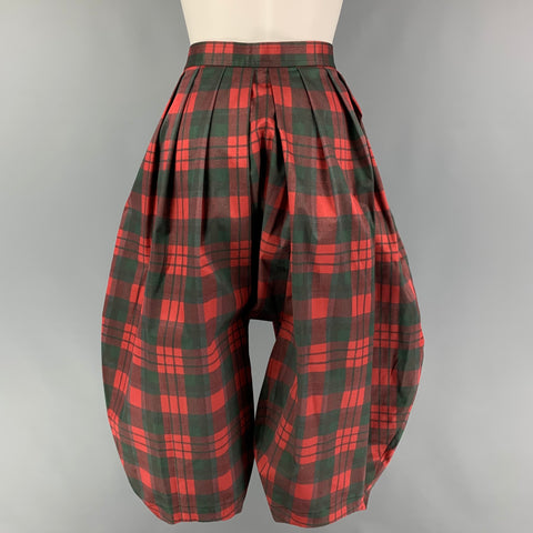 COMME des GARCONS Size M Red Green Cotton Polyester Plaid Balloon Casual Pants